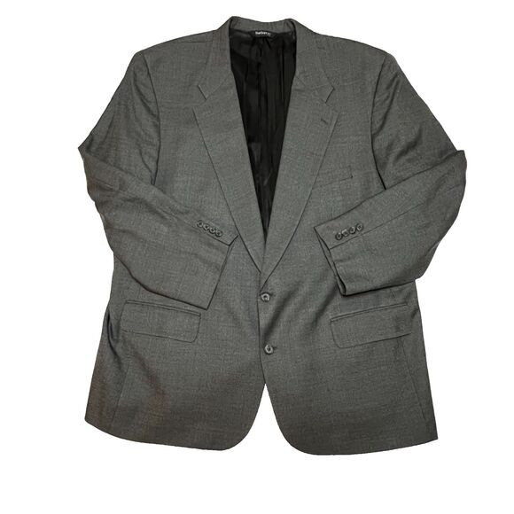 Vintage Burberrys Wool Blazer Men’s 46R | Gray Check Classic Fit Jacket - Picture 7 of 14